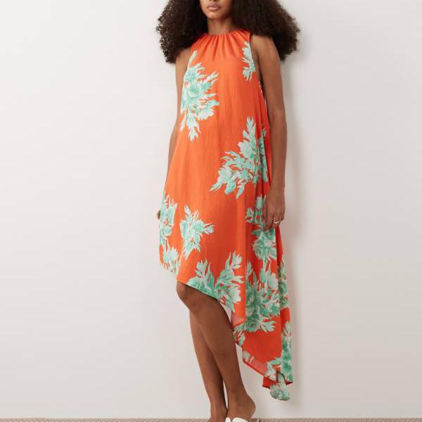 エイソス ASOS asos ASOS DESIGN アシンメトリーヘム ボリュームミニドレス（プリント柄） ワンピース レディース 女性 インポートブランド 小さいサイズから大きいサイズまで｜セレクトショップ　Diva　Closet