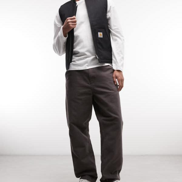 カーハート Carhartt WIP Carhartt Carhartt WIP 片膝ルーズストレートフィットジーンズ(ウォッシュドブラウン) パンツ ボトム メンズ 男性 インポートブランド 小さいサイズから大きいサイズまで|セレクトショップ Diva Closet