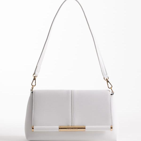 リバーアイランド River Island RIVER ISLAND リバーアイランド ストラップフロントショルダークラッチ（ホワイト） 鞄 レディース 女性 インポートブランド 11,078円