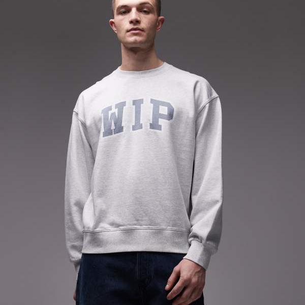 鉄道車両ハート型 Carhartt WIP Carhartt Carhartt WIP コリー論理ゲート ロゴタイプ トレーナー グレーマール トップス メンズ 成人男性 インポートブランド たわい無い大きさから気が大きい大きさまで