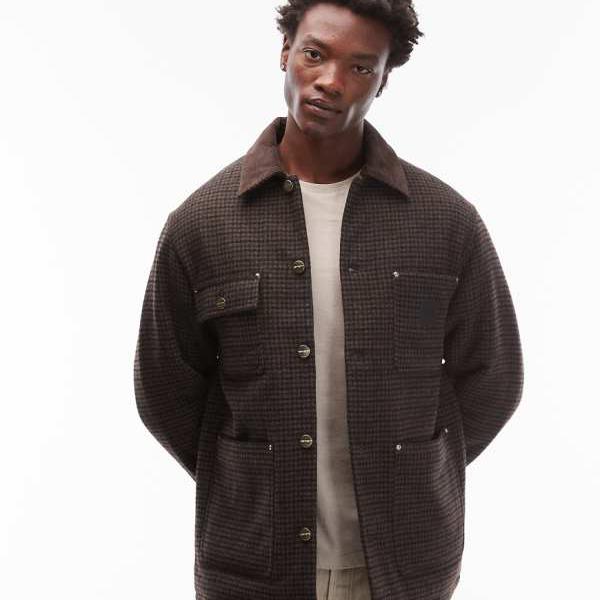カーハート Carhartt WIP Carhartt Carhartt WIPのローウィス・チョアコート（ブラウンハウンドトゥース） アウター メンズ 男性 インポートブランド 小さいサイズから大きいサイズまで