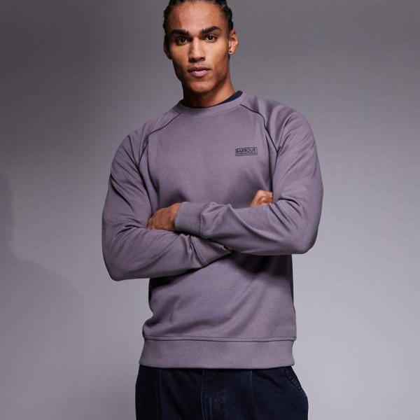 バブアーインターナショナル Barbour バブアー バーバー世界的 目じるしジェラルド・r・フォード 労働者の一団のど首 ロゴタイプ トレーナー（パープルグレー） トップス メンズ 成人男性 インポートブランド たわい無い大きさから気が大きい大きさまで