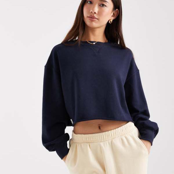 Cotton On クロップドスウェットシャツ（皆既日食柄） トップス レディース お上さん インポートブランド 小っちゃい大いさから馬鹿でかい大いさまで