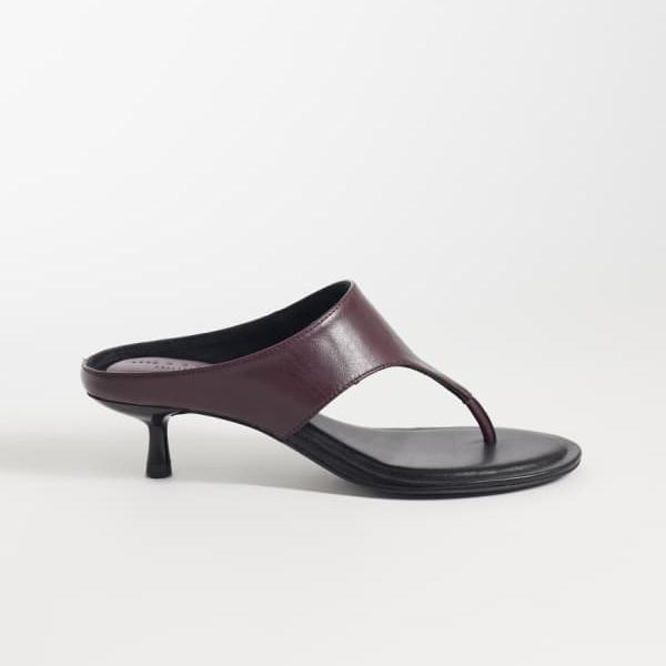 エイソス ASOS asos ASOS DESIGN Helix 割り増し金踵付き添い人トゥトングサンダル（バーガンディレザー） 下着類 レディース 亭主もち インポートブランド ごく小さい大きさから大層らしい大きさまで