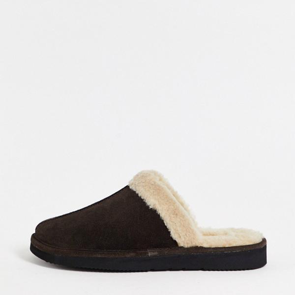 ウォークロンドン Walk London 茶色のロンドンレイトンシープスキンスリッパを歩く 靴 メンズ 男性 インポートブランド 小さいサイズから大きいサイズまで Lojascarrossel Com Br