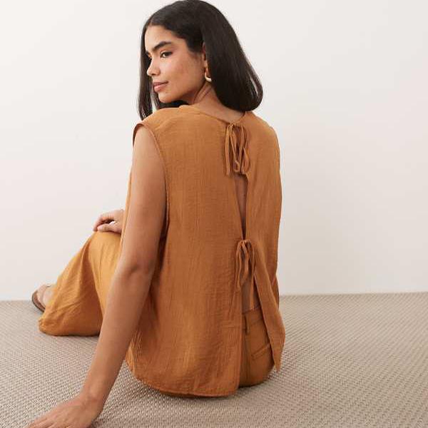 エイソス ASOS asos ASOS DESIGN クリンクルシェルトップセットアップ（生姜） トップス レディース お上さん インポートブランド たわい無い大きさから気が大きい大きさまで