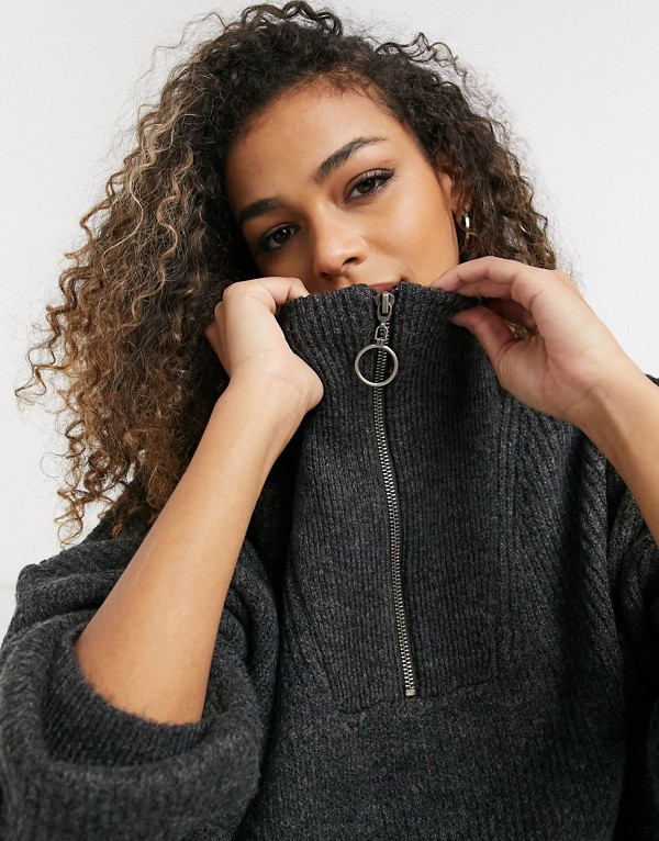 極点店舗 Topshop Topshop スレートのトップショップジップフロントジャンパー トップス レディース レディ 輸入ブランド 詰らない大きさから至大サイズまで 京都の選出すショップdivacloset Darwishelectronics Jo