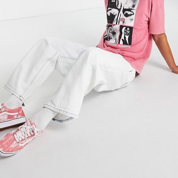 コリュージョン Collusion Collusion Collusion Xsブリーチホワイトのバギーエクストリームダッドジーンズ パンツ ボトム メンズ 男性 インポートブランド 小さいサイズから大きいサイズまで Rvcconst Com