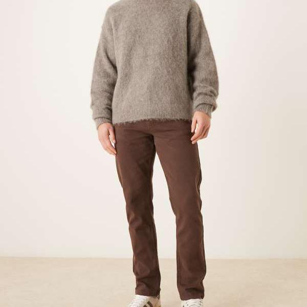 エイソス ASOS asos ASOS DESIGN か細い相応う コンフォートストレッチジーンズ（赤銅色） ズボン下 下つ方 メンズ 成人男性 インポートブランド ごく小さい大きさから大層らしい大きさまで
