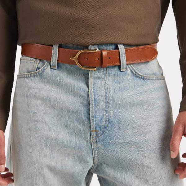 ジャックアンドジョーンズ Jack & Jones ジャック＆ジョーンズのゴールドバックルベルト（ブラウン） ベルト メンズ 男性 インポートブランド