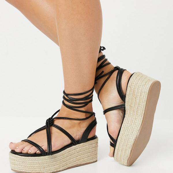 流行に 楽天市場 グラマラスワイドフィットフラットフォームエスパドリーユサンダル ブラック 靴 レディース 女性 インポートブランド 小さいサイズから大きいサイズまで セレクトショップ Diva Closet 送料無料 Parragon Cl