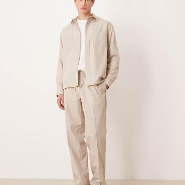 エイソス ASOS asos ASOS DESIGN コール天 かっこ良い レギュラー相応う 縞模様 トラウザー（石ころ） ズボン下 下つ方 メンズ 成人男性 インポートブランド ごく小さい大きさから大層らしい大きさまで