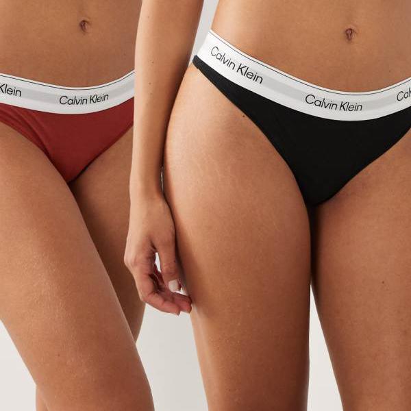 カルバンクライン Calvin Klein カルバン・クライン アイコン 綿織物 モダール 2枚組歌謡曲（黒いこと/赤いこと） 肌付き レディース お上さん インポートブランド たわい無い大きさから気が大きい大きさまで