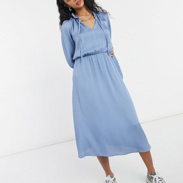 予約販売品 楽天市場 ミスセルフリッジ Miss Selfridge ミスセルフリッジサテンミディドレスブルー ワンピース レディース 女性 インポートブランド 小さいサイズから大きいサイズまで セレクトショップ Diva Closet 正規激安 Advance Com Ec