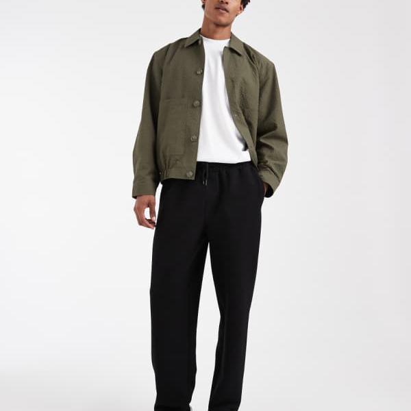 エイソス ASOS asos ASOS DESIGN ストレートレッグ スマートテクスチャードジョガーパンツ（ブラック） パンツ ボトム メンズ 男性 インポートブランド 小さいサイズから大きいサイズまで｜セレクトショップ　Diva　Closet