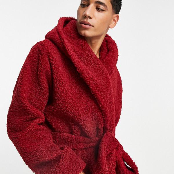 エイソス Asos 部屋着 Asos 男性 メンズ 赤いボルグのasosdesignドレッシングガウン