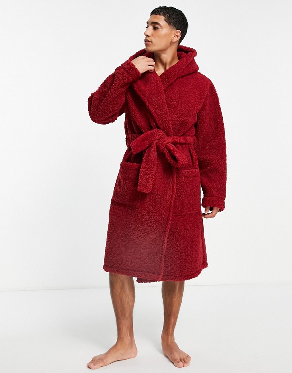エイソス Asos 部屋着 Asos 男性 メンズ 赤いボルグのasosdesignドレッシングガウン