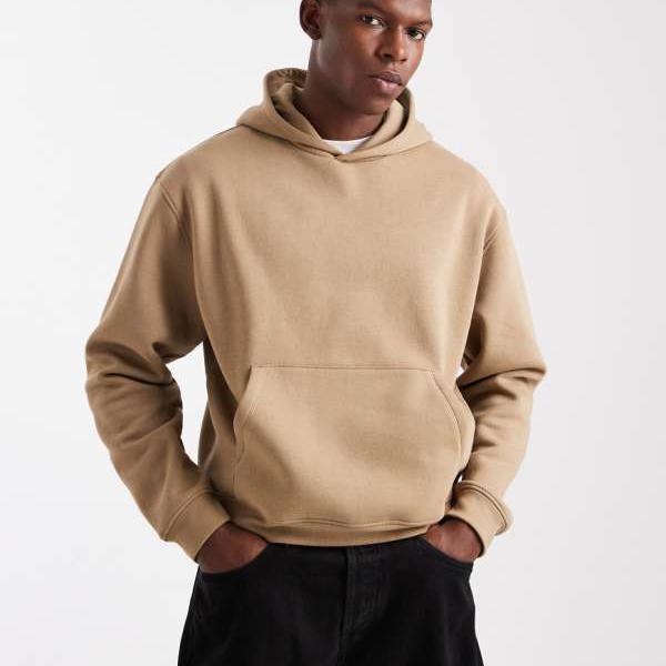 エイソス ASOS asos ASOS DESIGN エッセンシャルズ ボックス型パーカー（ブラウン） トップス メンズ 男性 インポートブランド 小さいサイズから大きいサイズまで