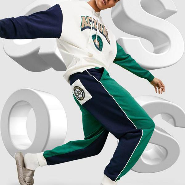 海外正規品 エイソス Asos Asos Asos実際のコーディネートリラックスジョガー グレーマールカラーブロックでカットソー パンツ ボトム メンズ 男性 インポートブランド 小さいサイズから大きいサイズまで Rakuten Mamparassantander Com