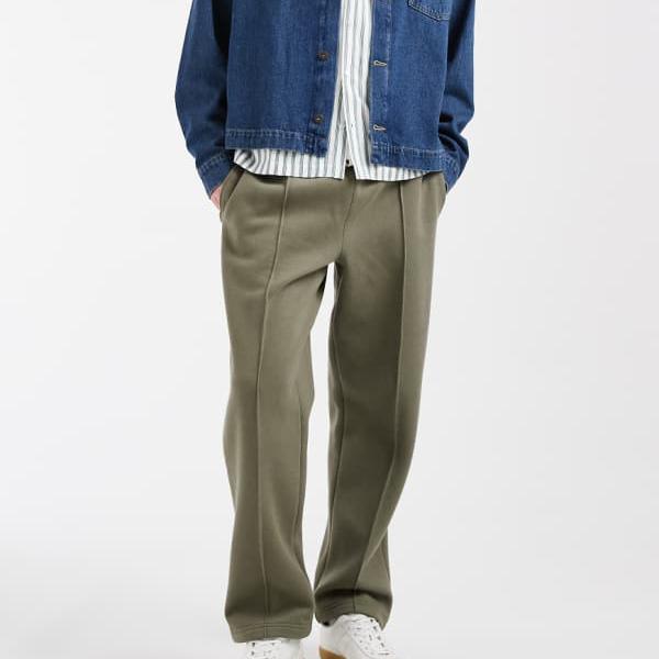 エイソス ASOS asos ASOS DESIGN ストレートレッグ ピケ ジョガーパンツ セットアップ（オリーブ緑であること） ズボン下 下つ方 メンズ 成人男性 インポートブランド 弱められた大きさから馬鹿でかい大きさまで