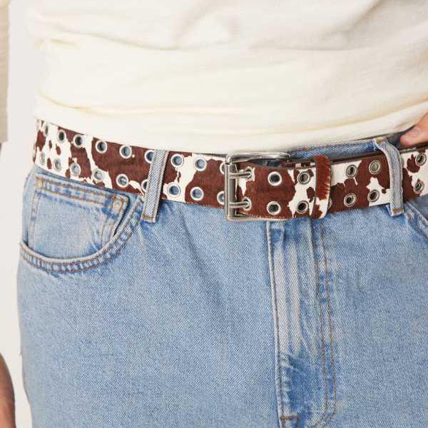 エイソス ASOS asos ASOS DESIGN 牛スタッズ ローラーバックル ベルト（ブラウン） ベルト メンズ 男性 インポートブランド