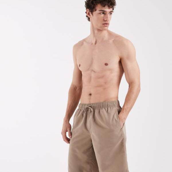 エイソス ASOS asos ASOS DESIGN ベージュのロング丈スイムショーツ 海水着 メンズ 成人男性 インポートブランド ごく小さい大きさから大層らしい大きさまで