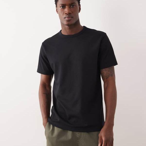 エイソス ASOS asos ASOS DESIGN breatheMAX・・ ヘビーウェイト レギュラーフィット Tシャツ ブラック コットンブレンド トップス メンズ 男性 インポートブランド 小さいサイズから大きいサイズまで