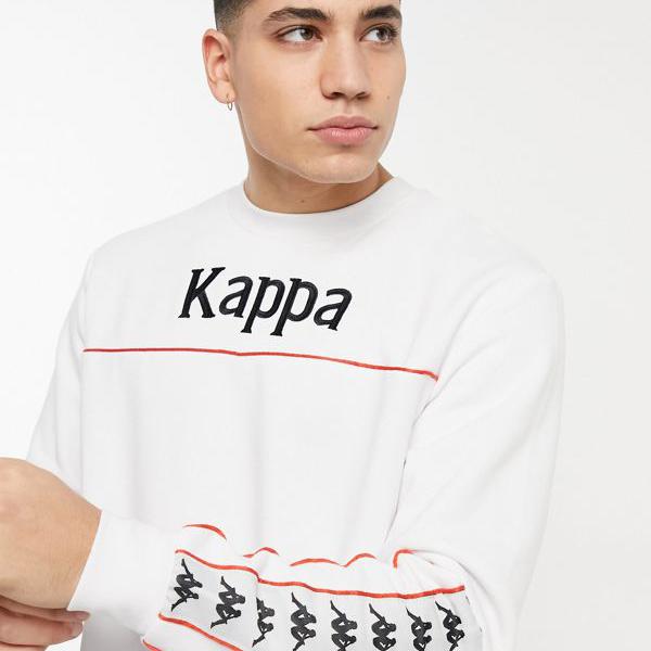 公式 メンズ トップス カッパバンダデナイテーピングスウェットシャツホワイト Kappa カッパ 男性 小さいサイズから大きいサイズまで インポート ブランド As Ne7na Com