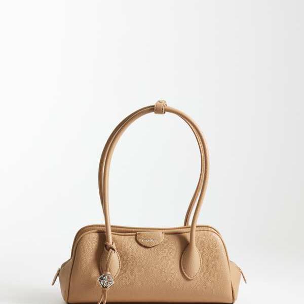 カルバンクライン Calvin Klein カルバン・クラインの表象入り口・入口ペブルショルダーバッグ（タン色つや） 鞄 レディース 亭主もち インポートブランド