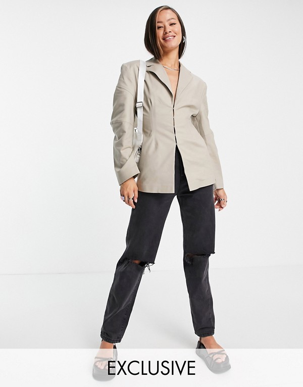 コリュージョン Collusion Collusion 構造化された袖のcollusionブレザー アウター レディース 女性 インポートブランド 小さいサイズから大きいサイズまで Facul Ao