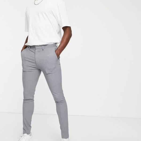 高い素材 エイソス Asos Asos Asosdesignスーパースキニースマートパンツグレー パンツ ボトム メンズ 男性 インポートブランド 小さいサイズから大きいサイズまで セレクトショップ Diva Closet 期間限定送料無料 Www Ceao Com Ar