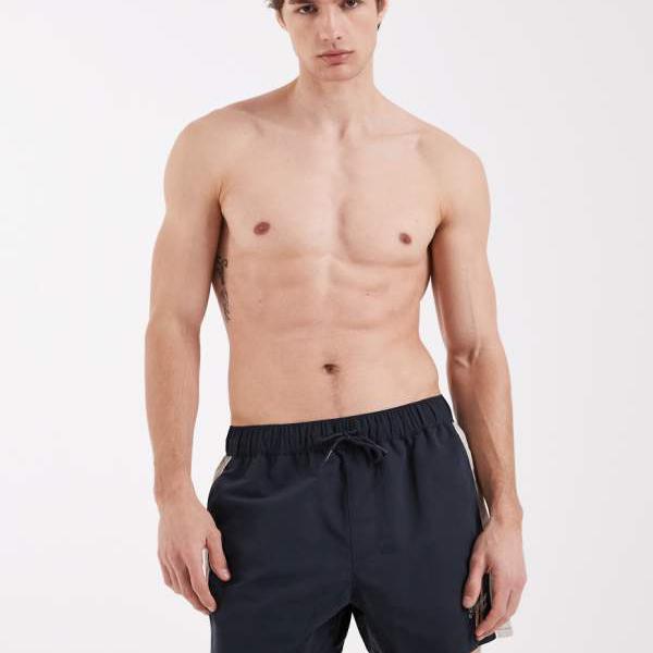 エイソス ASOS asos ASOS DESIGNの遊撃手丈スイムショーツ（米国海軍、刺しゅう入り口・入口） 水泳着 メンズ 成人男性 インポートブランド 小っちゃい大いさから馬鹿でかい大いさまで