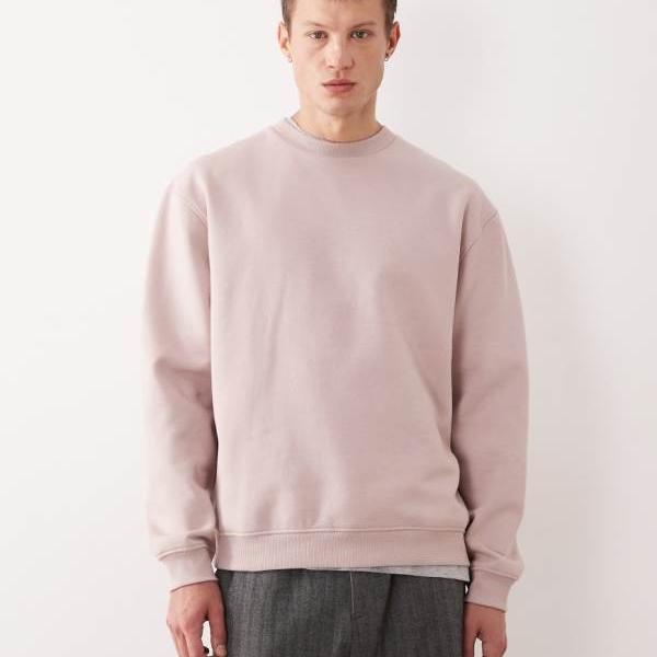エイソス ASOS asos ASOS DESIGN エッセンシャルズ スウェットシャツ（ライトピンク） トップス メンズ 男性 インポートブランド 小さいサイズから大きいサイズまで