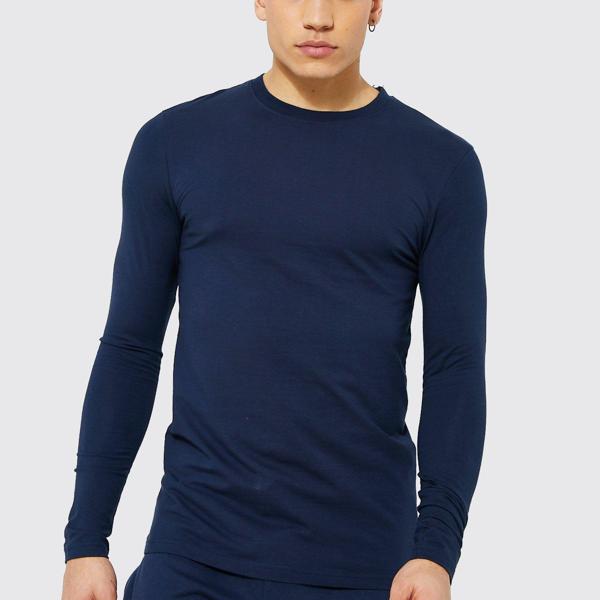 市場 Boohoo 小さいサイズから大きいサイズまで インポートブランド トップス Boohoo 長袖マッスルtシャツ ブーフー 男性 メンズ