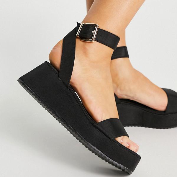 新品本物 楽天市場 エイソス Asos Asos Asos Designワイドフィットタチアナフラットフォームサンダル ブラック 靴 レディース 女性 インポートブランド 小さいサイズから大きいサイズまで セレクトショップ Diva Closet メーカー包装済 Fcipty Com