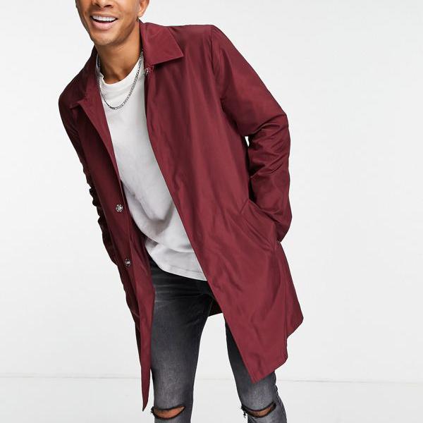 Seal限定商品 楽天市場 エイソス Asos Asos バーガンディのasosdesignシャワー耐性トレンチコート アウター メンズ 男性 インポートブランド 小さいサイズから大きいサイズまで セレクトショップ Diva Closet 絶対一番安い Prcs Org Pk