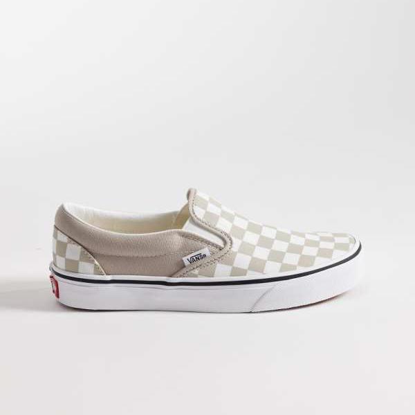 ヴァンズ Vans VANS バンズ ベージュと白いことのチェッカーゲーム盤柄スリッポンスニーカー 靴 レディース 亭主もち インポートブランド ごく小さい大きさから大層らしい大きさまで
