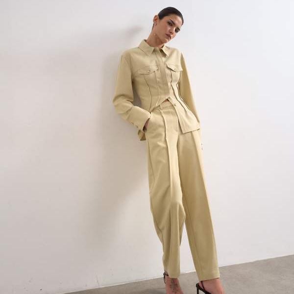 トップショップ Topshop TOPSHOP トップショップ コーデ ワイドレッグ スラウチー トラウザー（セージ） ボトム パンツ レディース 女性 インポートブランド 小さいサイズから大きいサイズまで