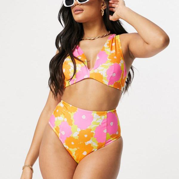 楽天市場 エイソス Asos Asos Asosdesignハイウエストビキニボトムブロックフローラルプリント 水着 レディース 女性 インポートブランド 小さいサイズから大きいサイズまで セレクトショップ Diva Closet