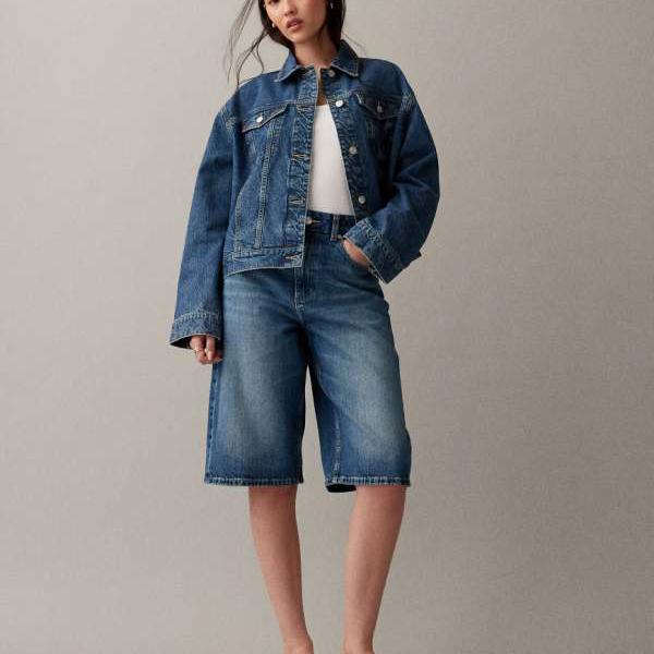 エイソス ASOS asos ASOS DESIGN バギーバミューダショーツ（ミッドブルー） ズボン下 下つ方  レディース 亭主もち インポートブランド ごく小さい大きさから大層らしい大きさまで