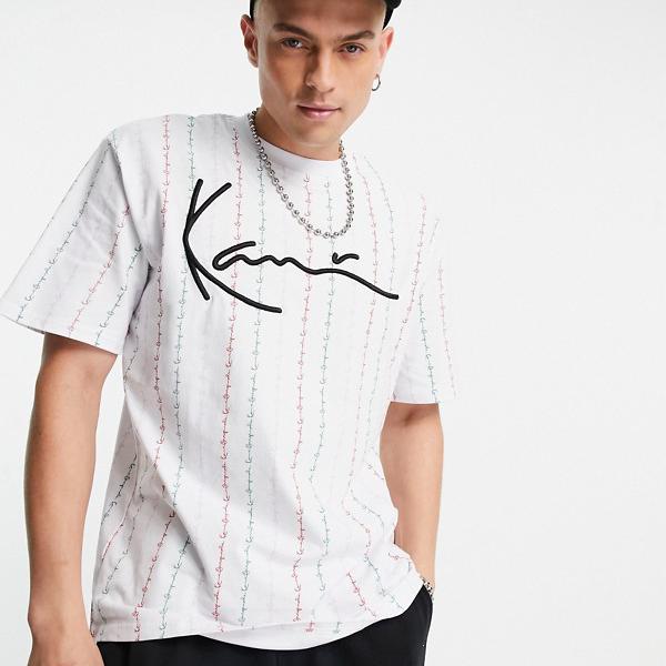 59 Offの京都のセレクトショップdivacloset カールカナイ Karl Kani Kani Karl 小さいサイズから大きいサイズまで メンズファッション Kani Karlkaniのシグネチャーロゴピンストライプtシャツ トップス Karl メンズ 男性 インポートブランド 小さいサイズから大きいサイズ