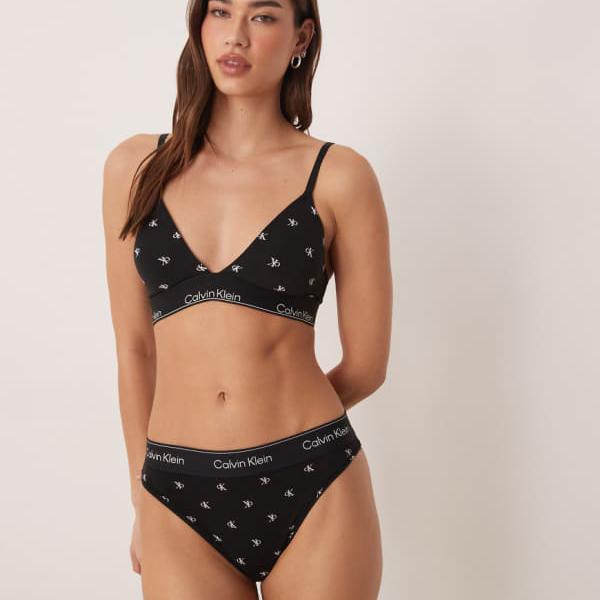 カルバンクライン Calvin Klein カルバン・クライン アイコン 綿織物 モダール ハイレッグ タンガ（黒いこと柄） 下着類 レディース 亭主もち インポートブランド ごく小さい大きさから大層らしい大きさまで
