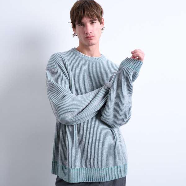 いの一番マン  Topman TOPMAN いの一番マン 伸び伸びする嵌まる 編み物 フィッシャーマン 前掛け（ウォッシュドブルー） トップス メンズ 成人男性 インポートブランド ごく小さい大いさから惜しみ無い大いさまで メンズファッション-ニット・セーター-トップス