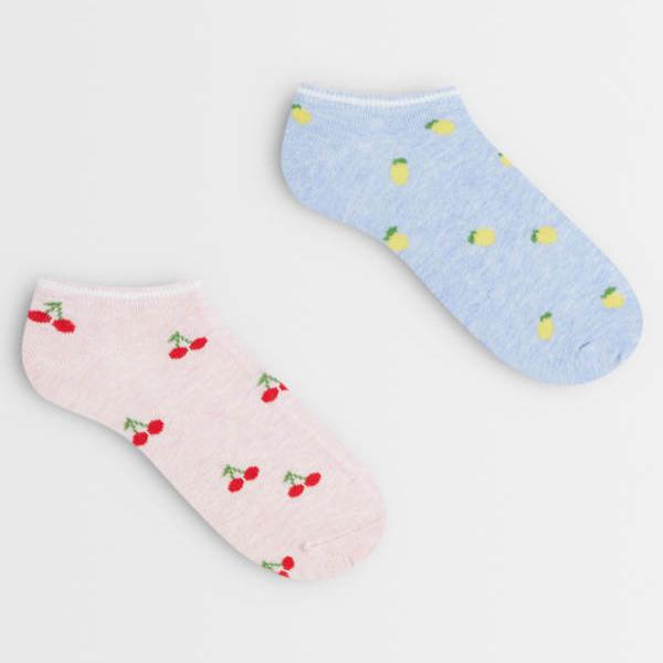 アクセサライズ Accessorize Accessorize サマーフルーツ柄トレーナーソックス 2足セット 靴 レディース 女性 インポートブランド 小さいサイズから大きいサイズまで