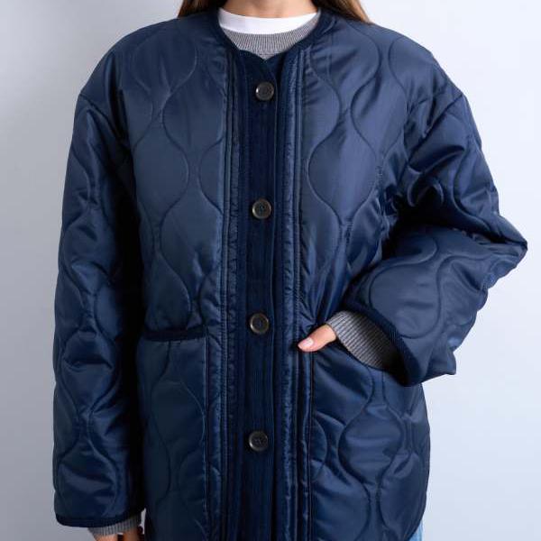 トップショップ Topshop TOPSHOP トップショップのダブルレイヤーフロントライナージャケット（ネイビー） アウター レディース 女性 インポートブランド 小さいサイズから大きいサイズまで