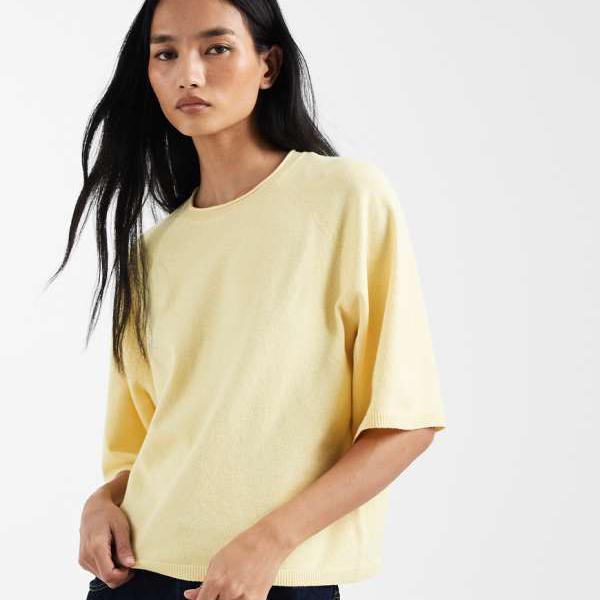 オンリー ONLY Only ONLY ボックスニット半袖トップス（淡い黄色） パンツ ボトム レディース 女性 インポートブランド 小さいサイズから大きいサイズまで