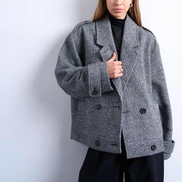 トップショップ Topshop TOPSHOP トップショップの80年代風フォーマルなダブルブレストボンバー（ウール、グレー） アウター レディース 女性 インポートブランド 小さいサイズから大きいサイズまで