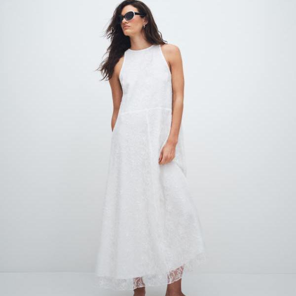 エイソス ASOS asos ASOS DESIGN ハイネック レーサーレース マキシドレス（ホワイト） ワンピース レディース 女性 インポートブランド 小さいサイズから大きいサイズまで