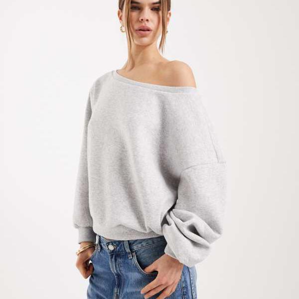オンリー ONLY Only ONLY アシンメトリーネック スウェットシャツ（グレー） トップス レディース 女性 インポートブランド 小さいサイズから大きいサイズまで