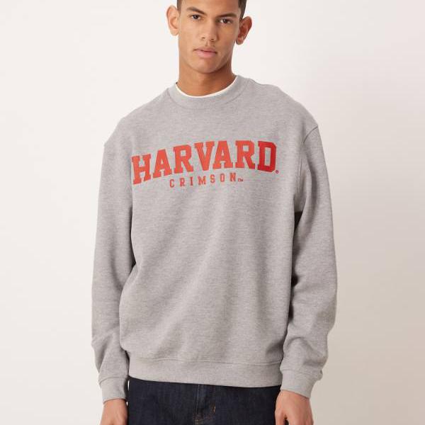 エイソス ASOS asos ASOS Design ユニセックス リラックス スウェット（ハーバード プリント、グレー マーブル） トップス レディース 女性 インポートブランド 小さいサイズから大きいサイズまで